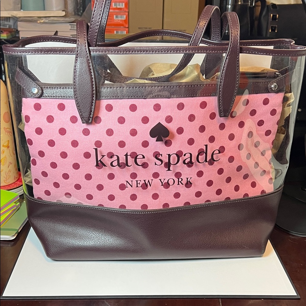 Kate Spade Ash See-Through Large Triple Compartment Tote
